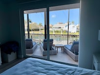 Looking out one of the queen bedrooms - 4 very nice lounge chairs.