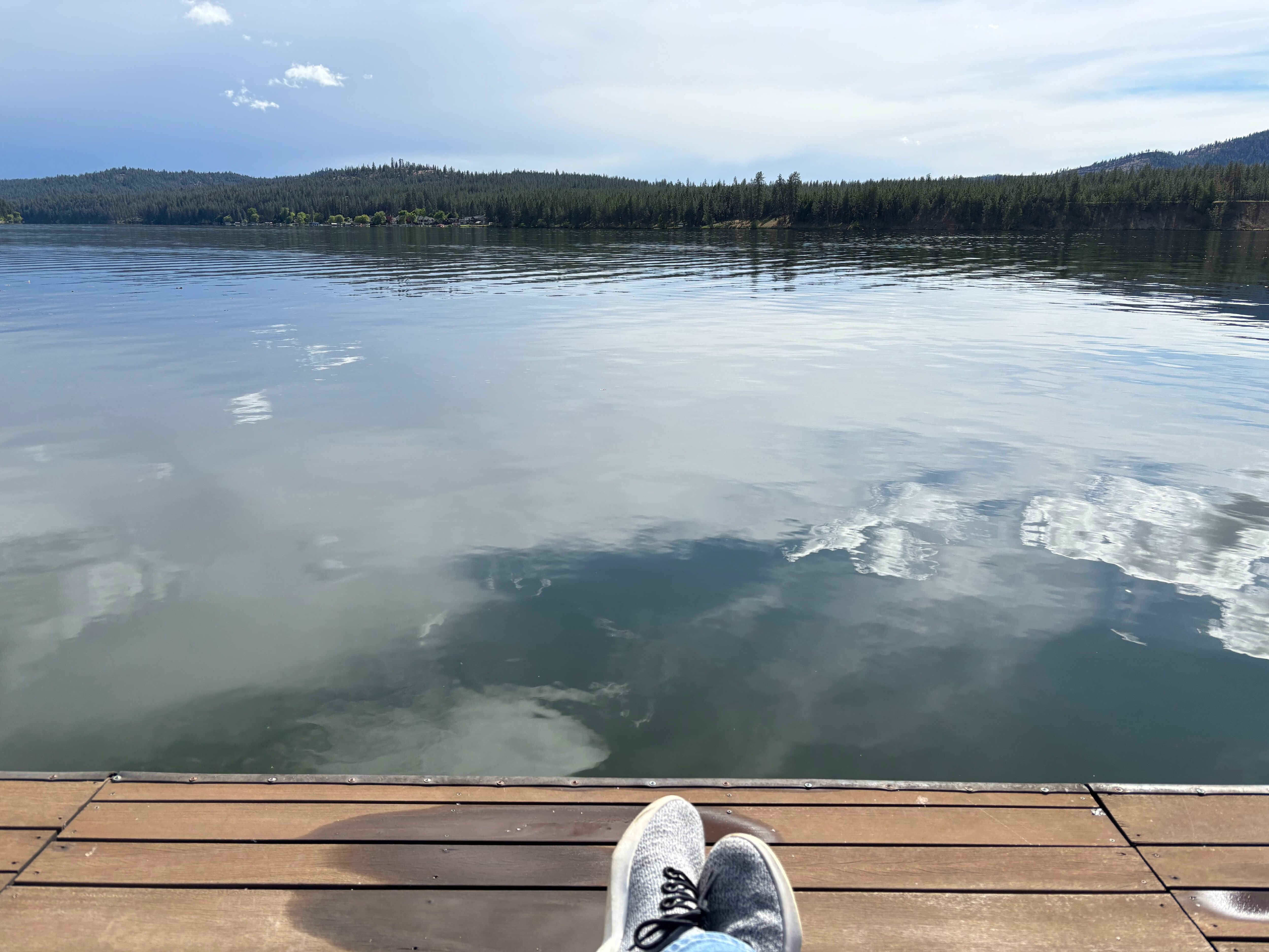 Relaxing on the lake with the 15 minutes of sun we got!