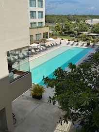 Pool with a bar
