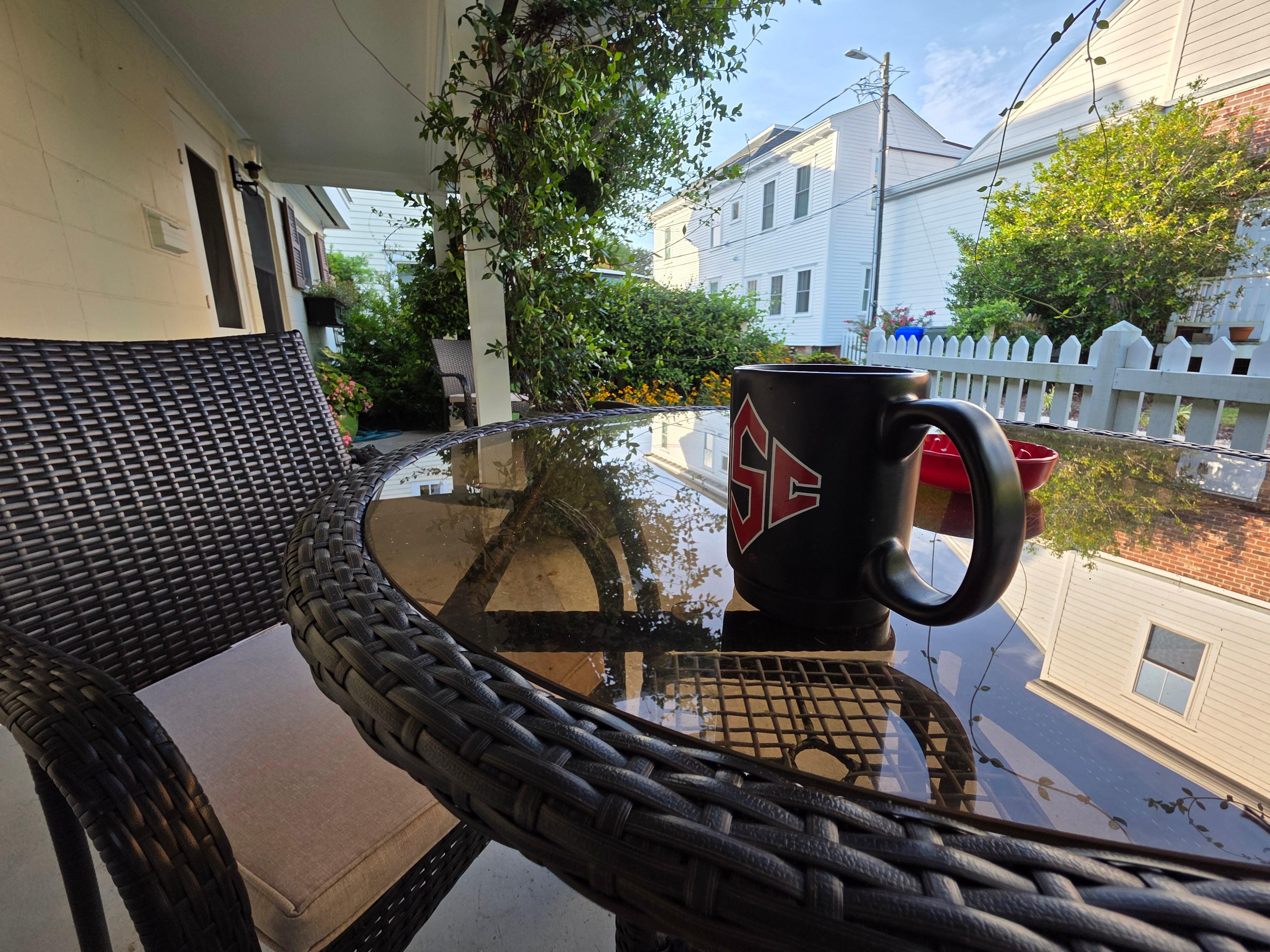 Coffee out on the front porch 