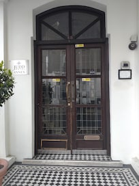 Ornate front door to annexe