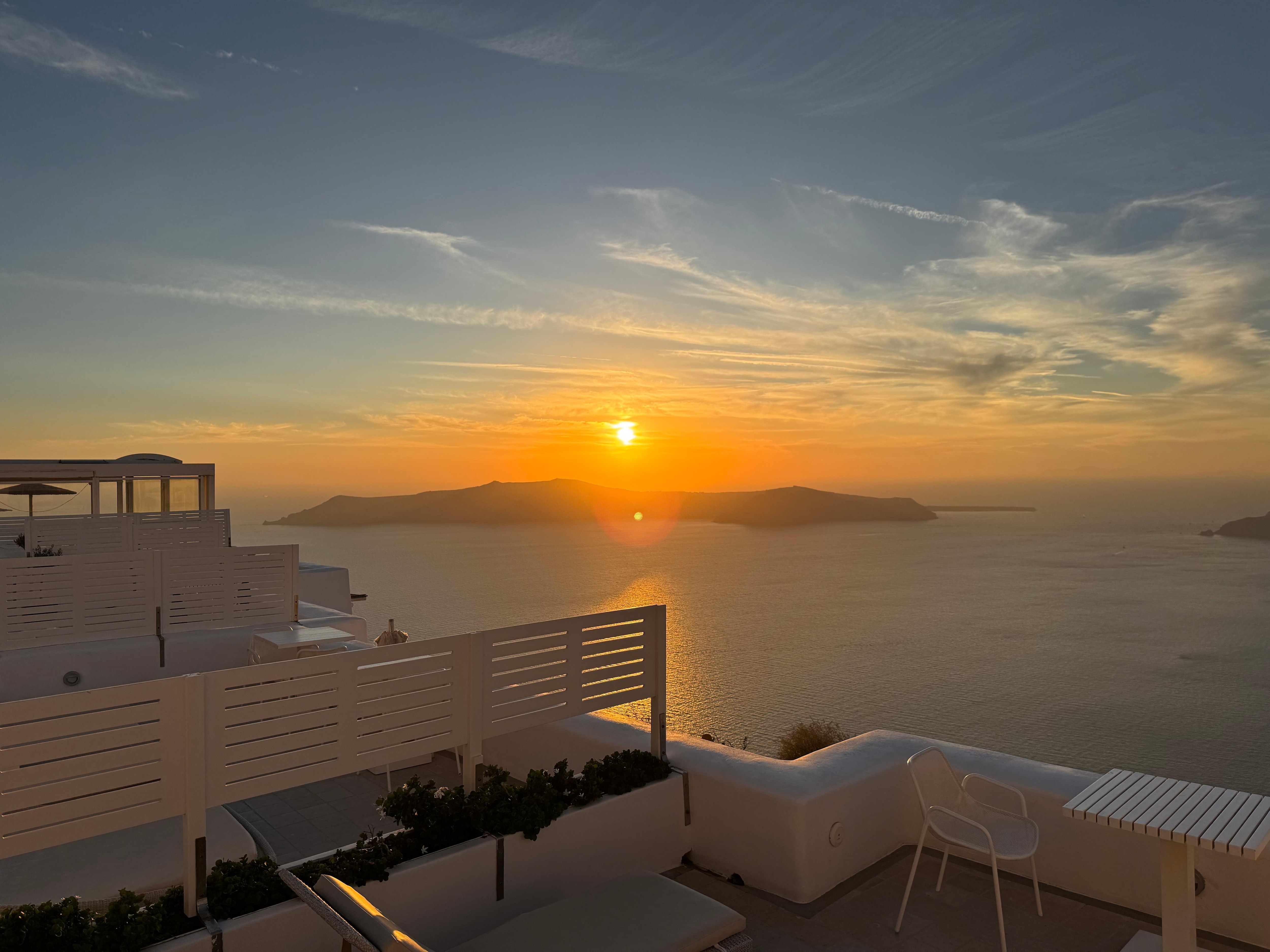 Sunset view on the balcony