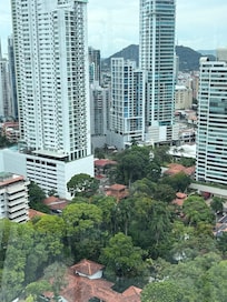 View from rooftop restaurant of building