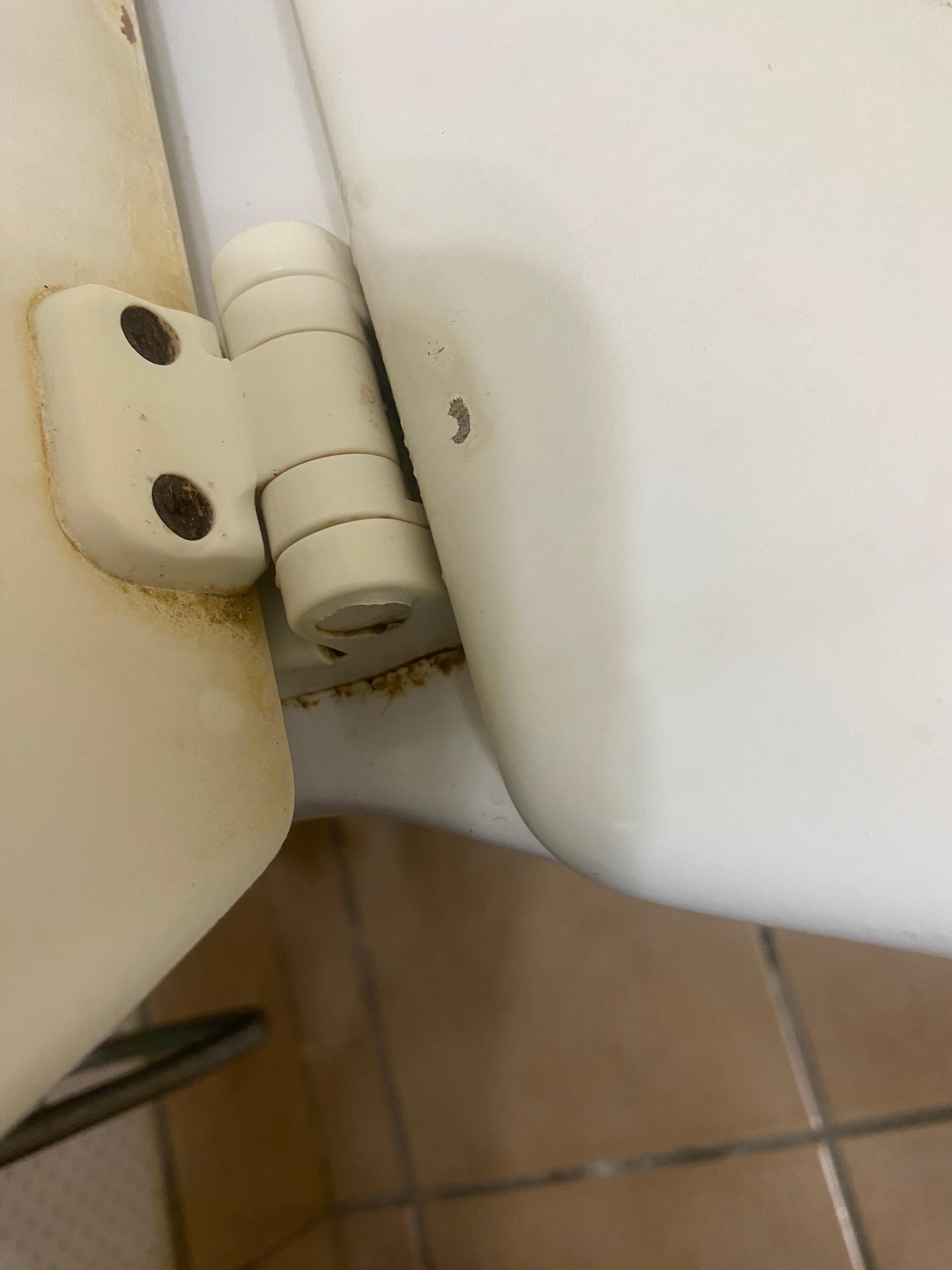 Floor in bathroom behind door