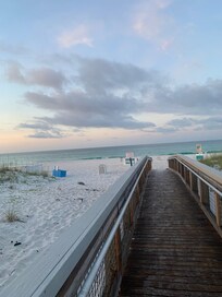 Walking out to the ocean side beach.