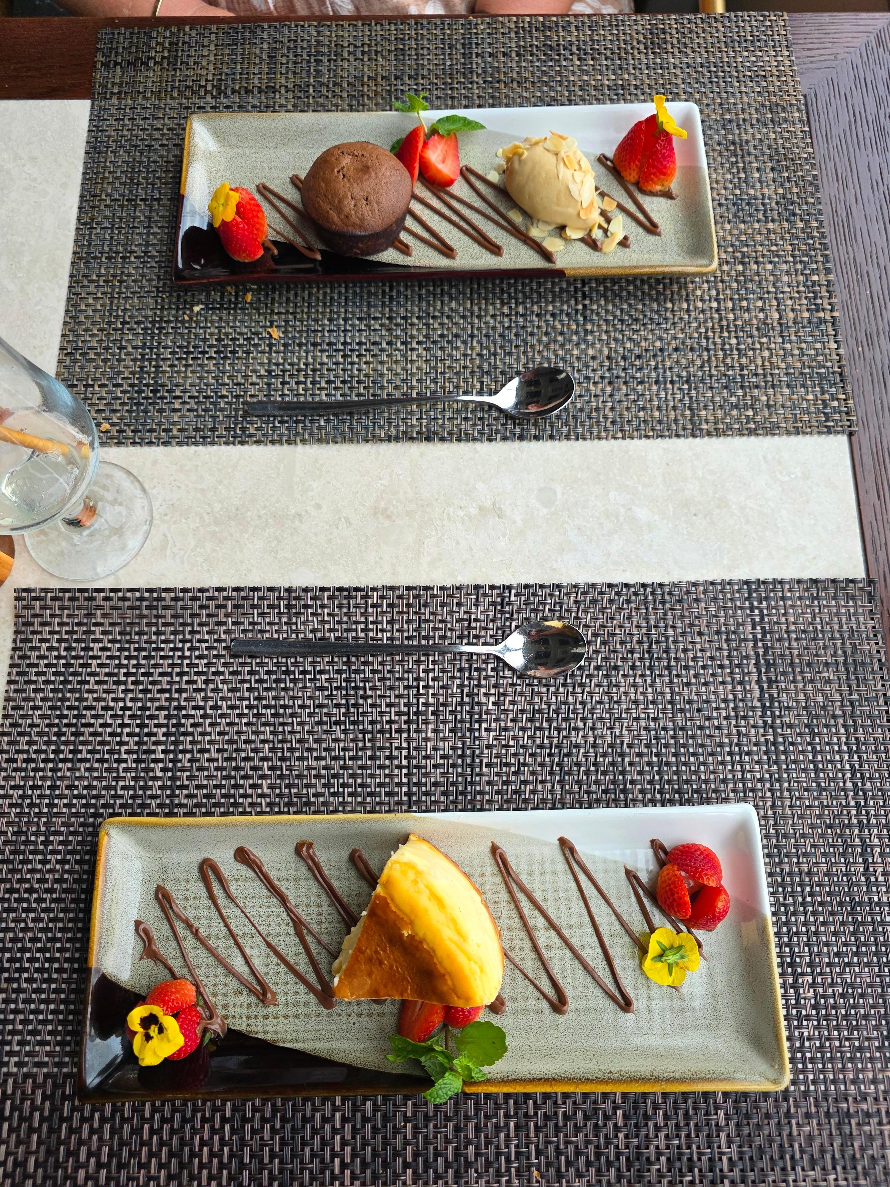 Dessert, Chocolate lava and Basque cheese cake (exceptional)