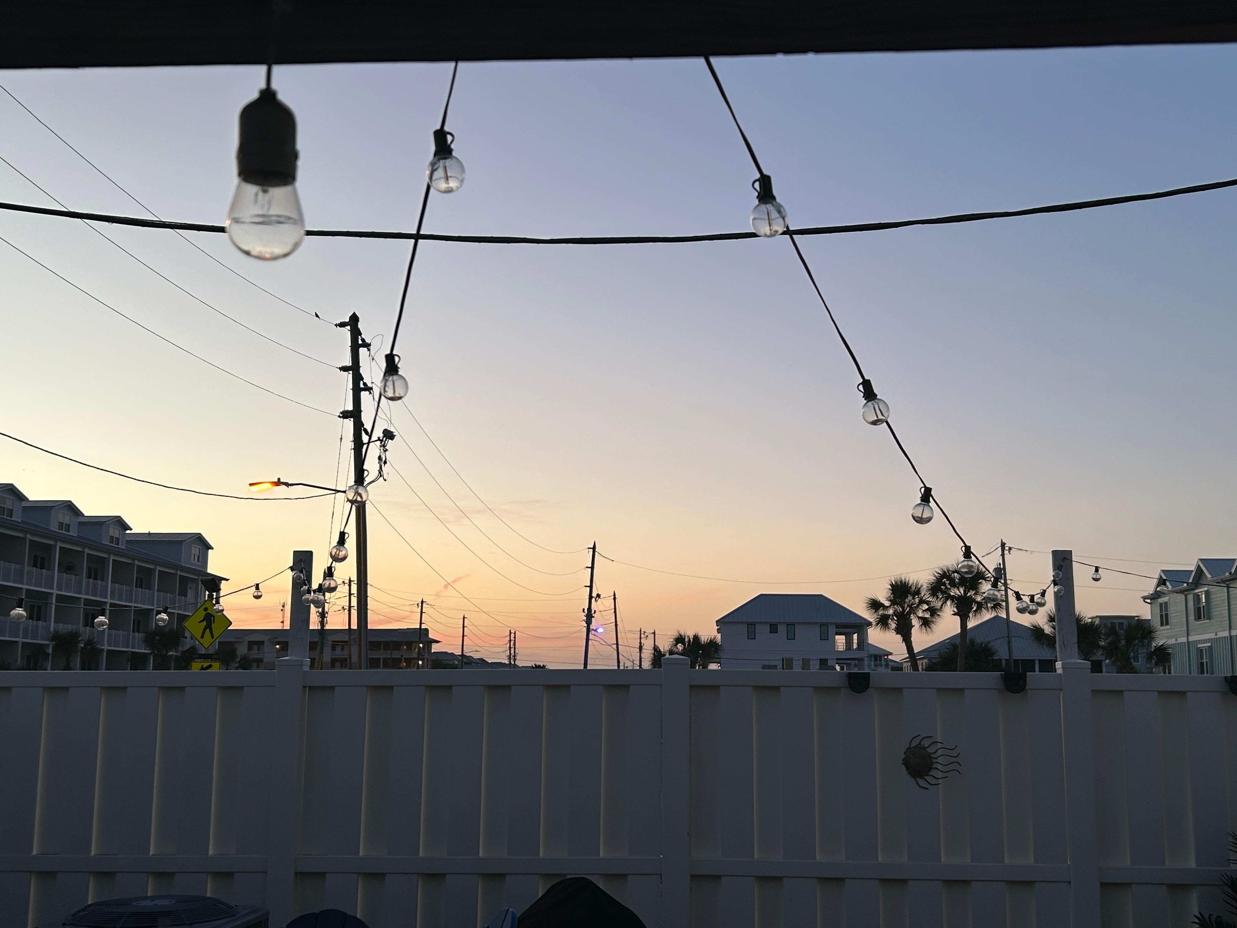 Back porch at sunrise