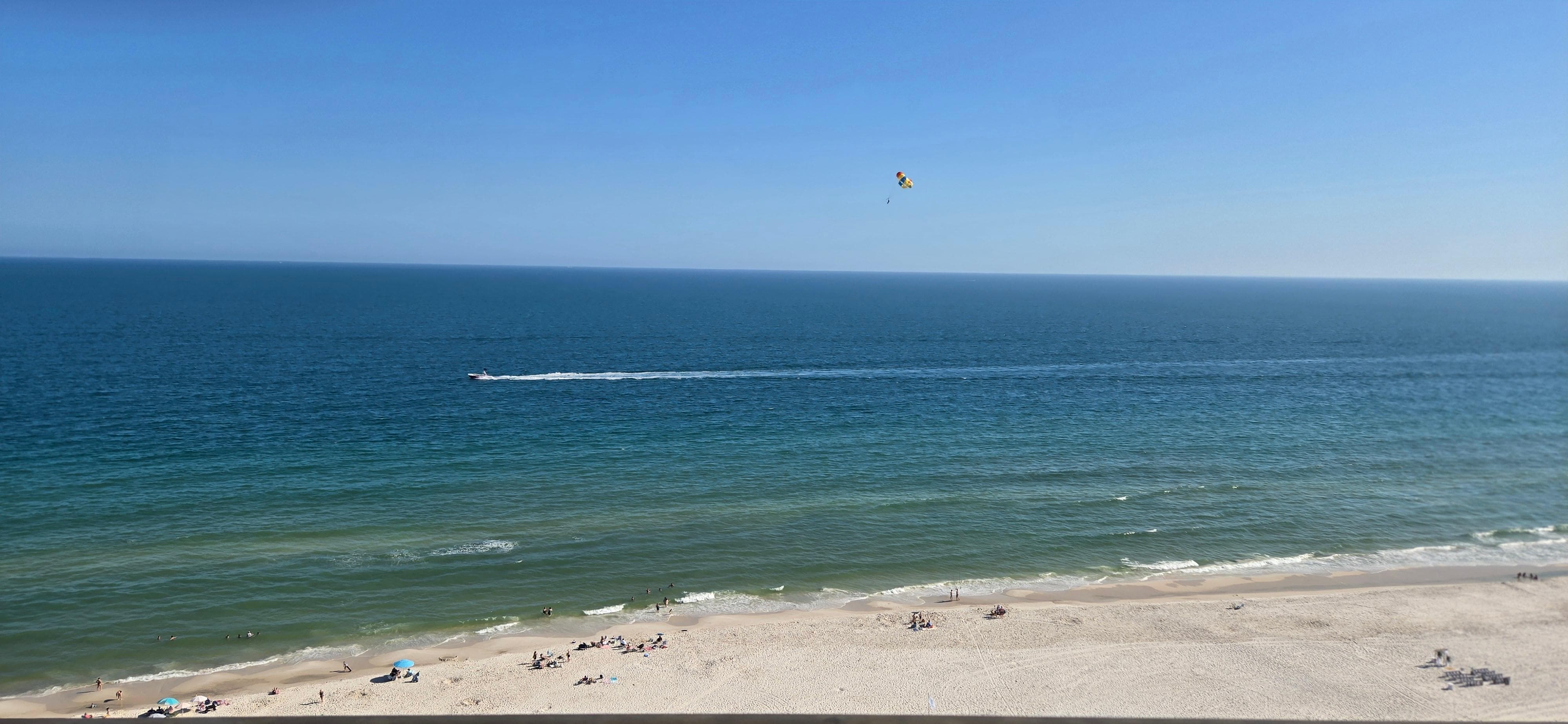Beach looking out from the balcony.