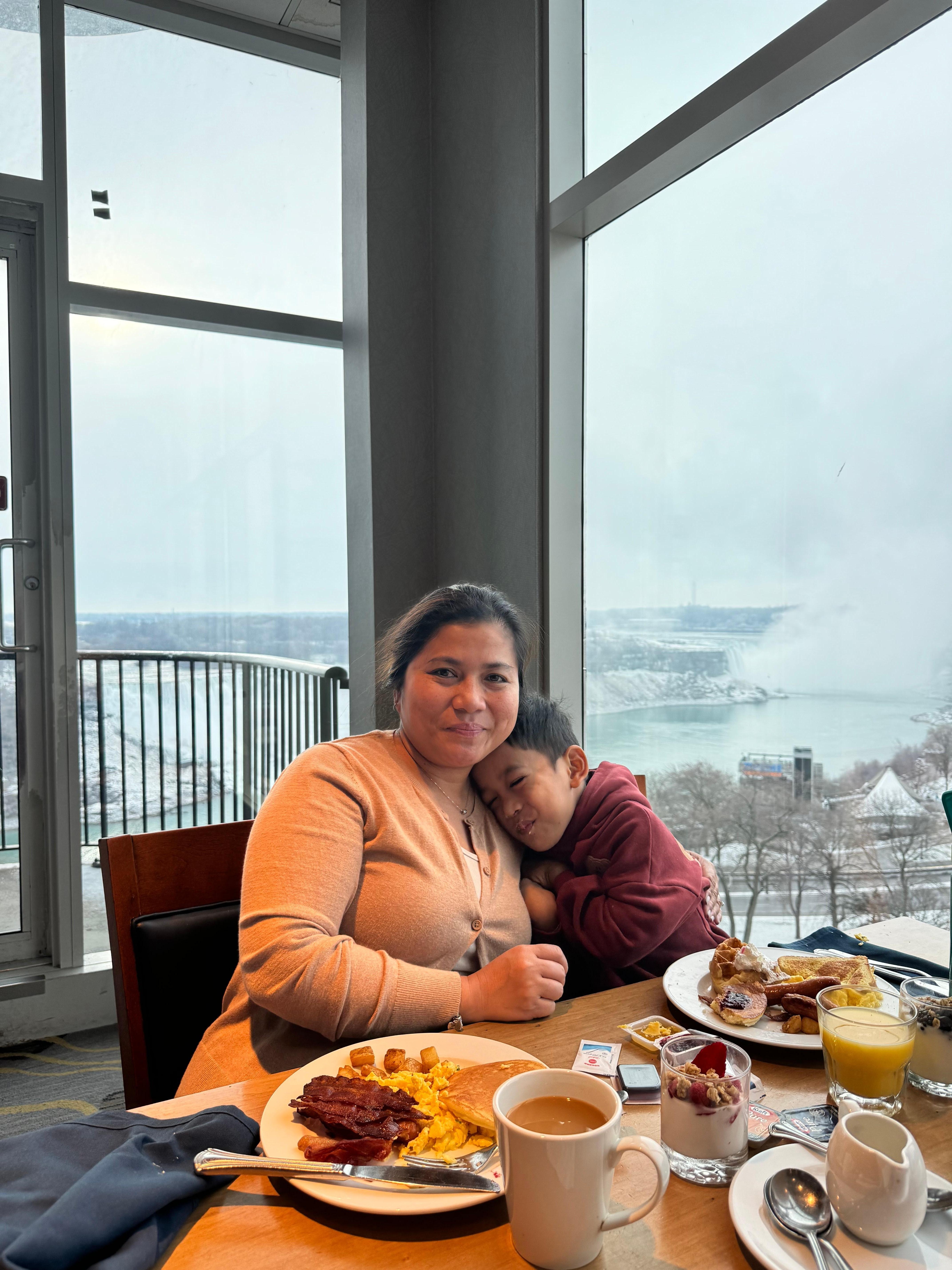 Breakfast with a wonderful view. 