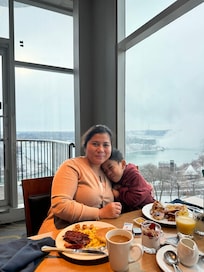 Breakfast with a wonderful view.