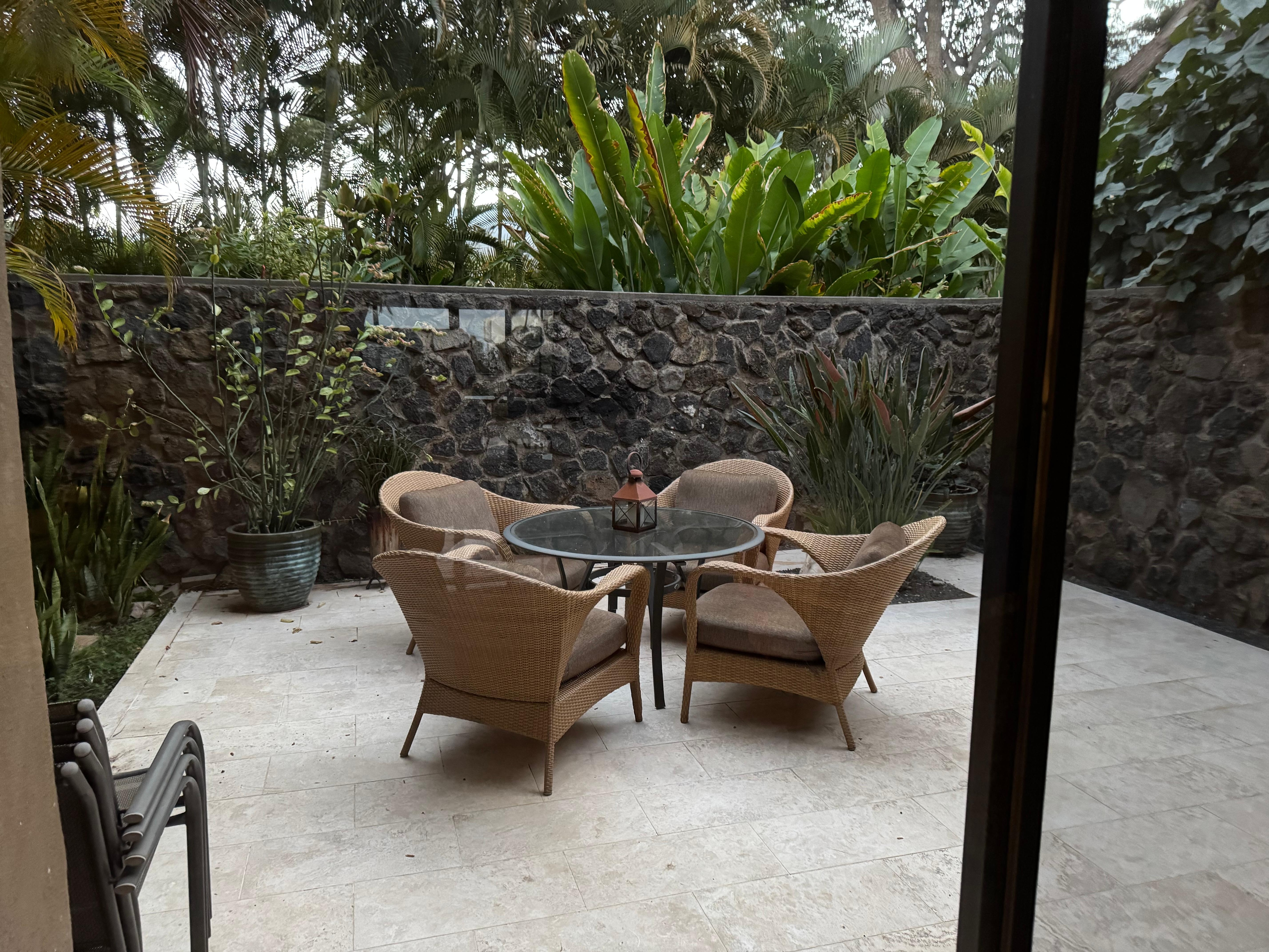 A serene and private patio