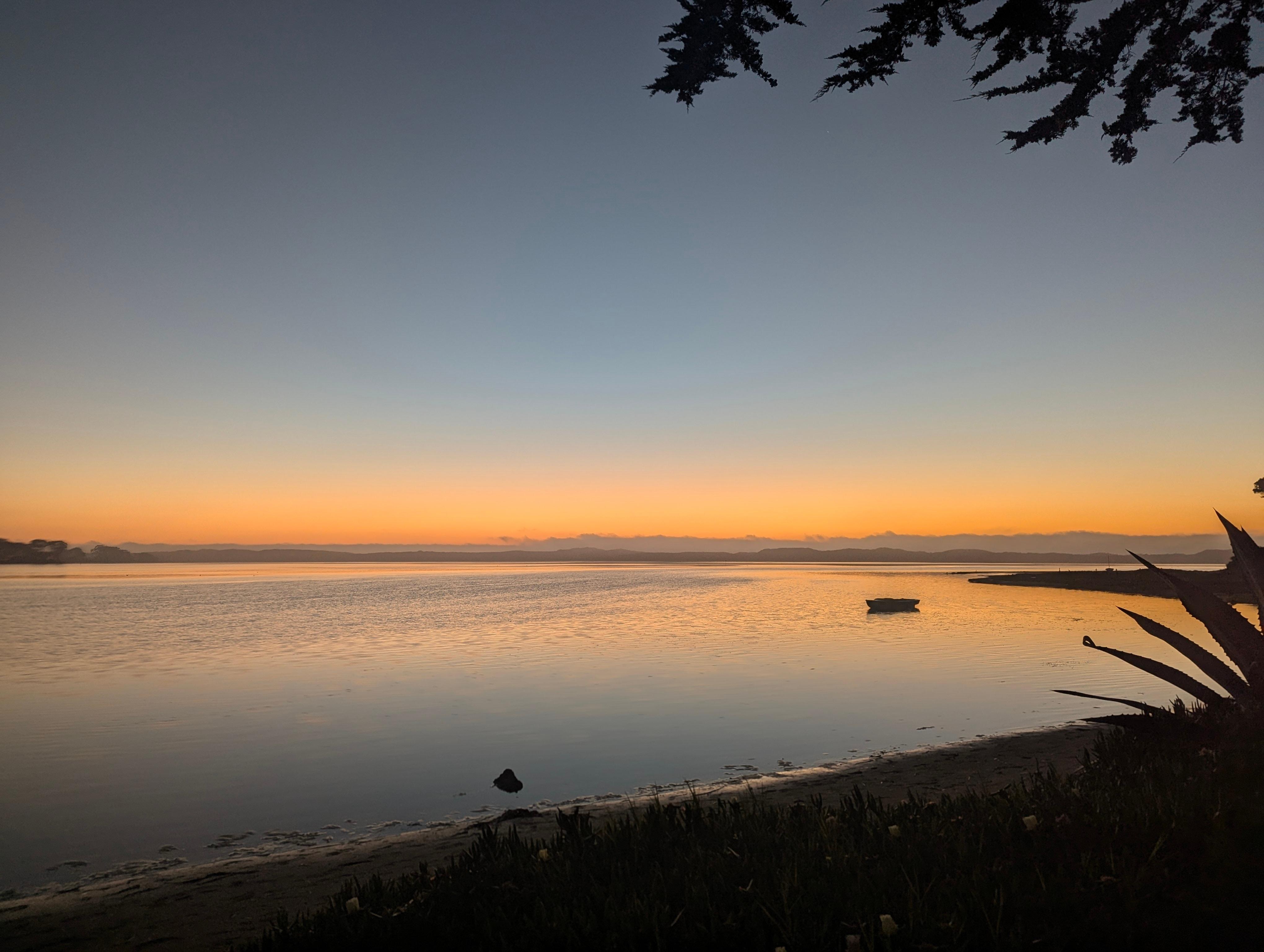 View from the back of the grounds during sunset