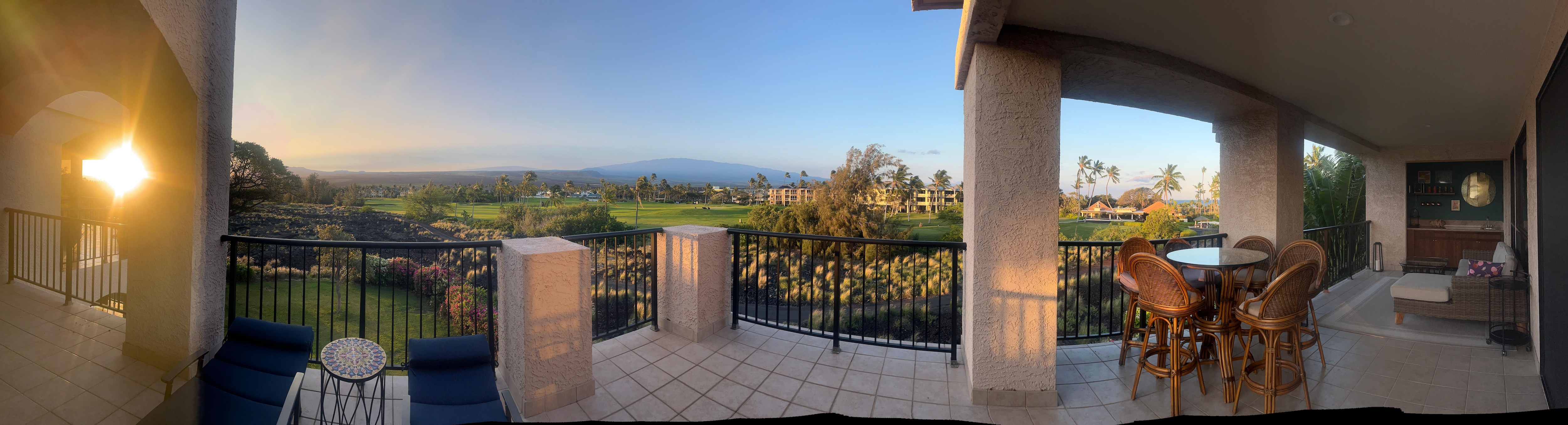 Sunrise from L-shaped balcony 