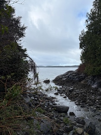 View of the ocean from walking down to the water