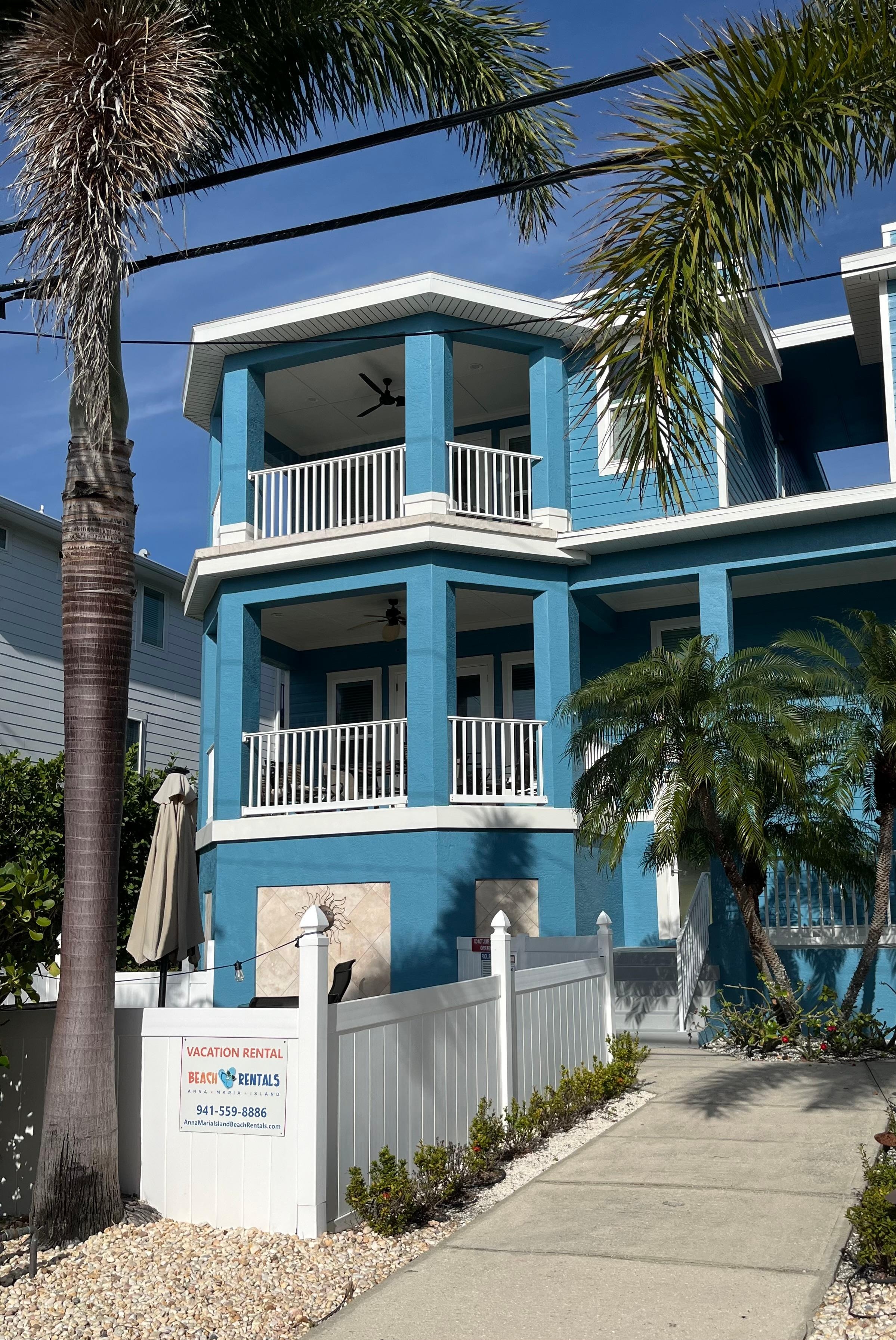 House is blue now, not yellow 