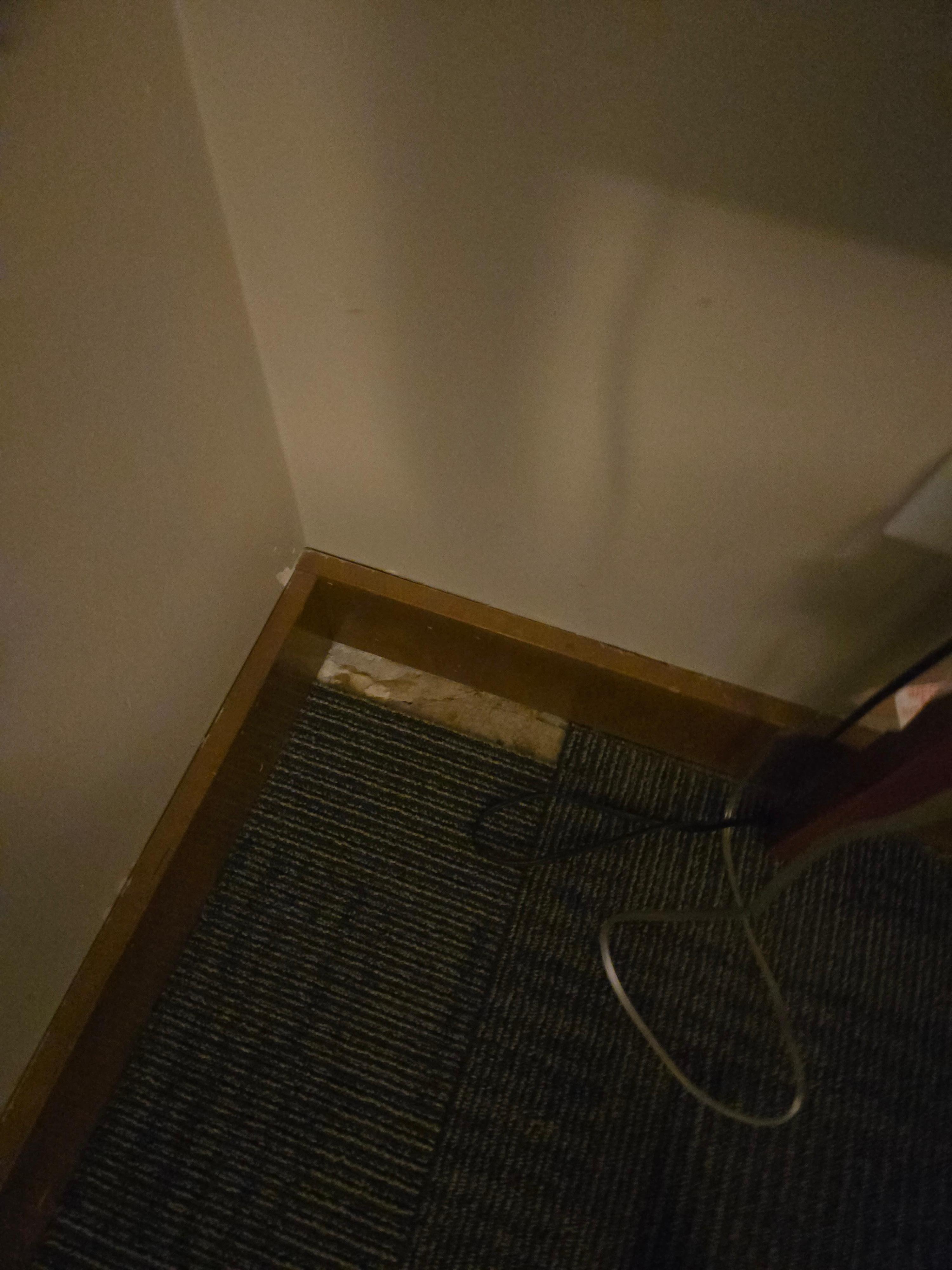 Missing carpet pieces. 