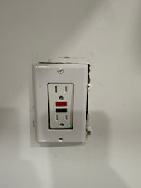 Improperly installed kitchen outlet.