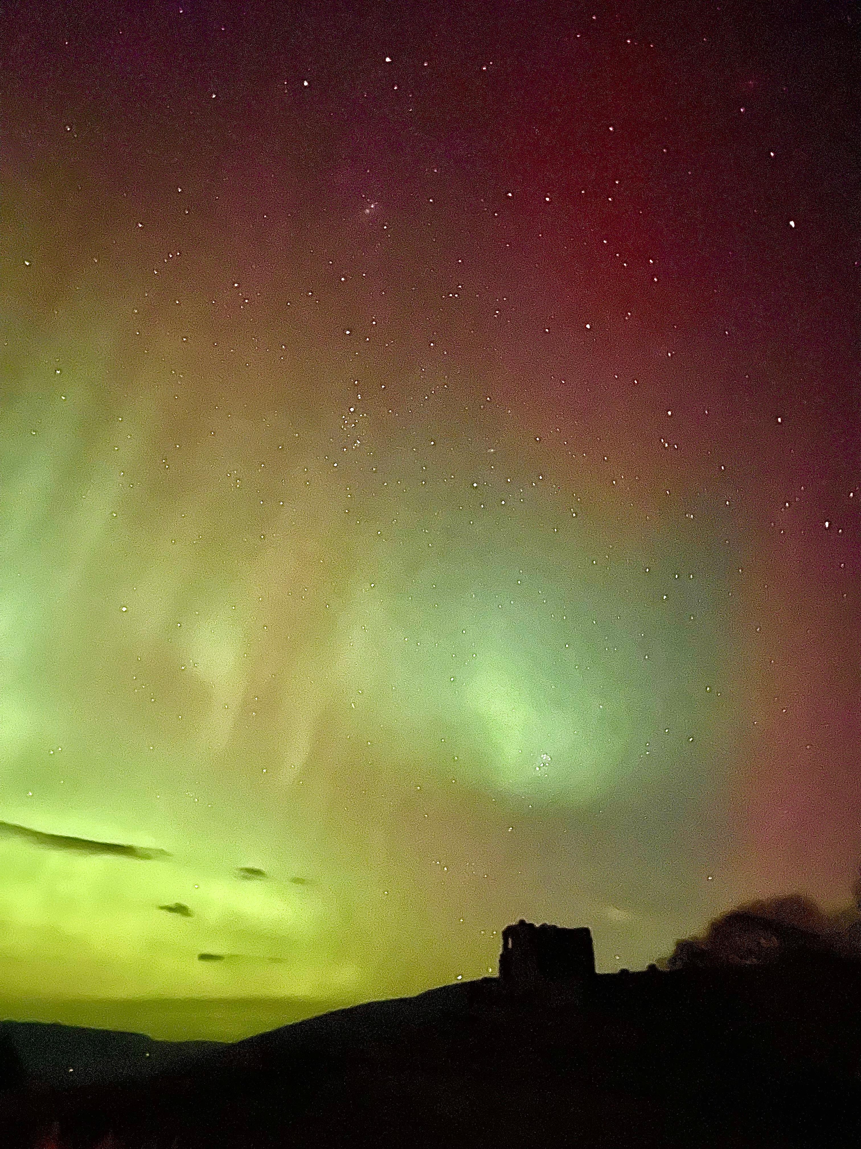 Aurora over Auchindoun Castle