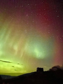 Aurora over Auchindoun Castle