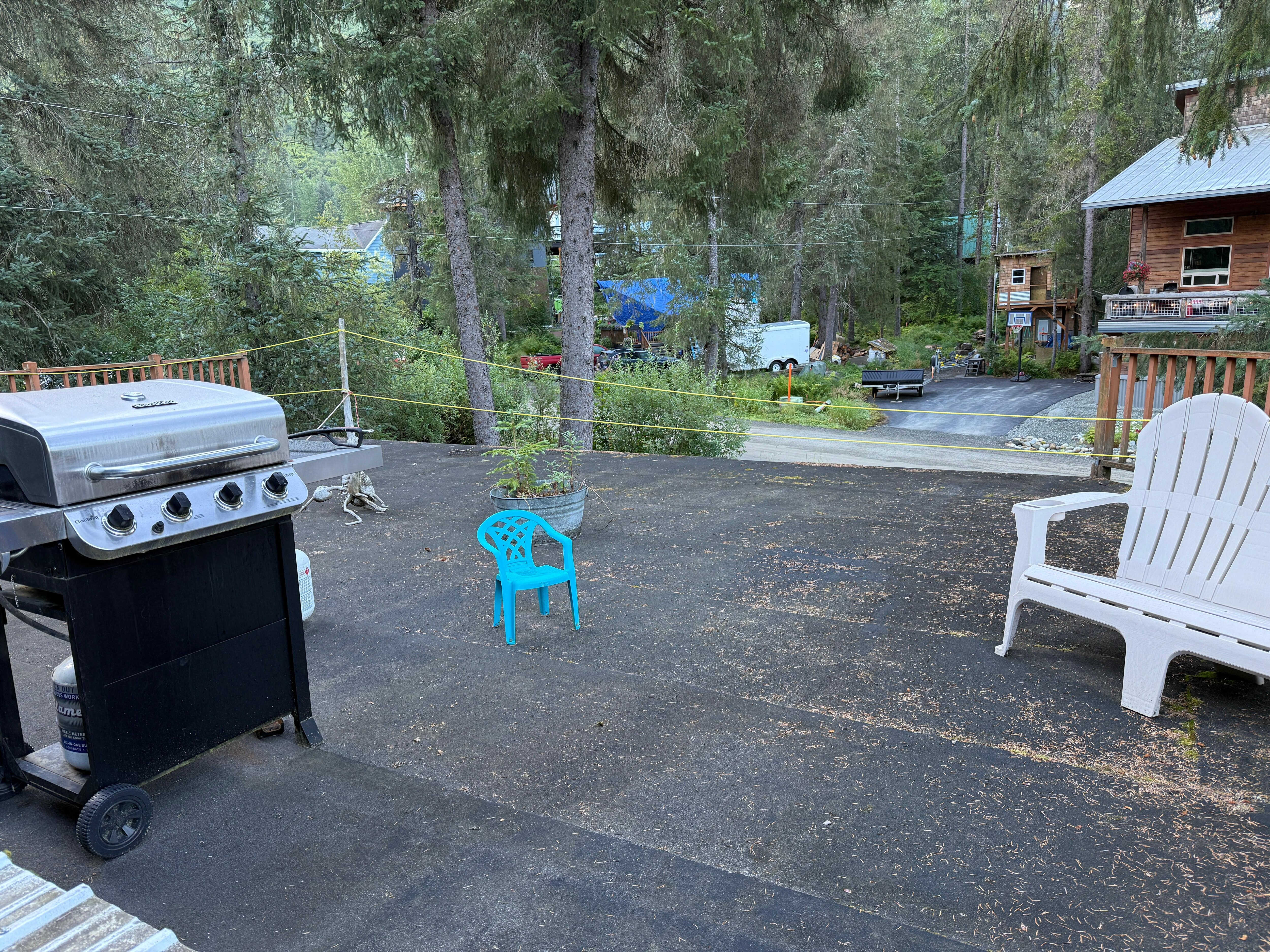 Not safe, especially since inside door leading to it would not lock. 