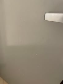 White stains on door