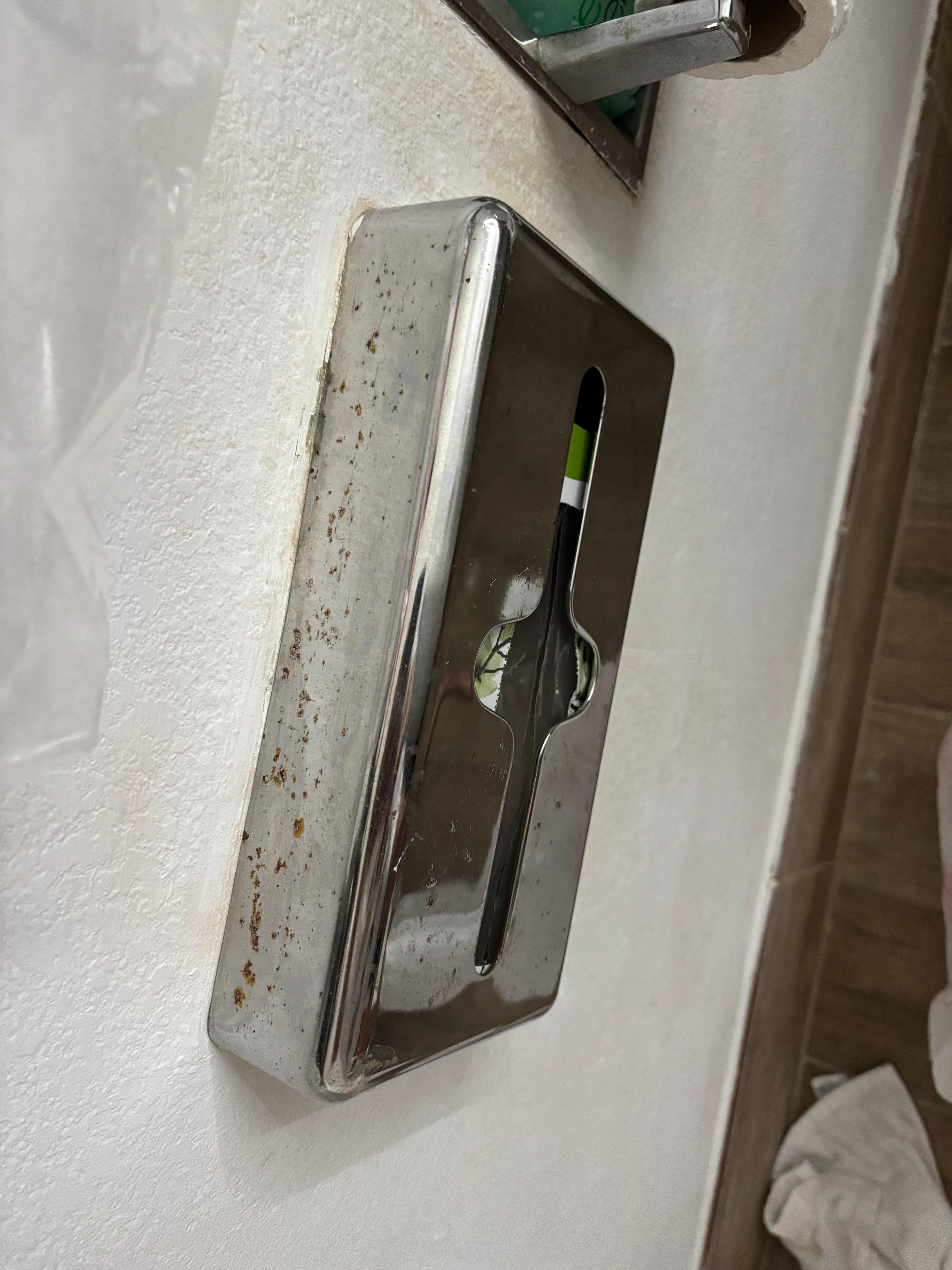 Rusted with empty tissue box