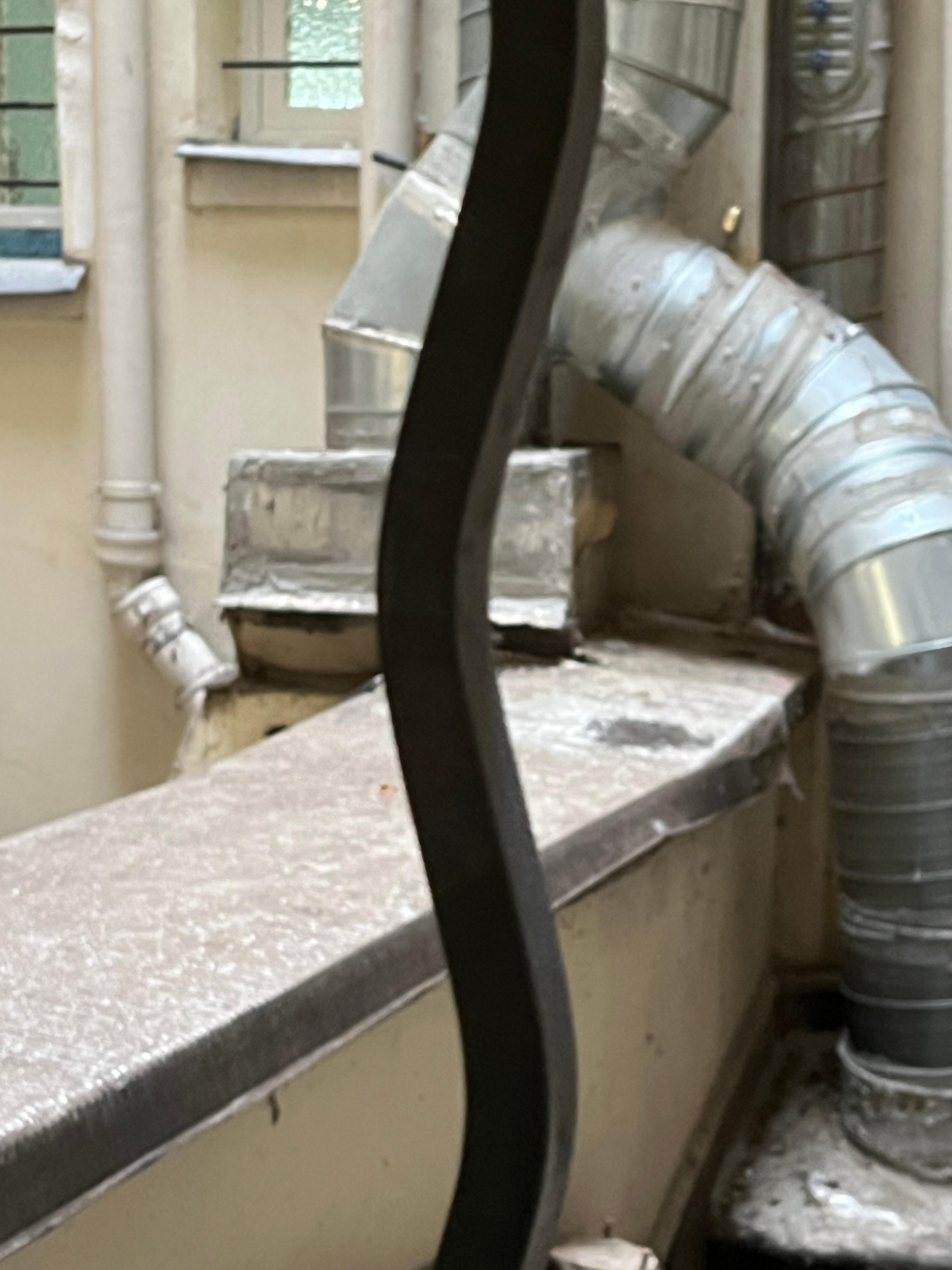 Udsigten fra værelset, når gardinerne var trukket fra.