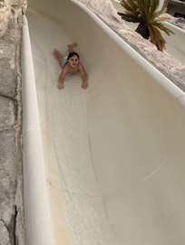 Slides are cool but super gross body dirt marks- it sort of sums the place up. It was nice but it's dirty now.