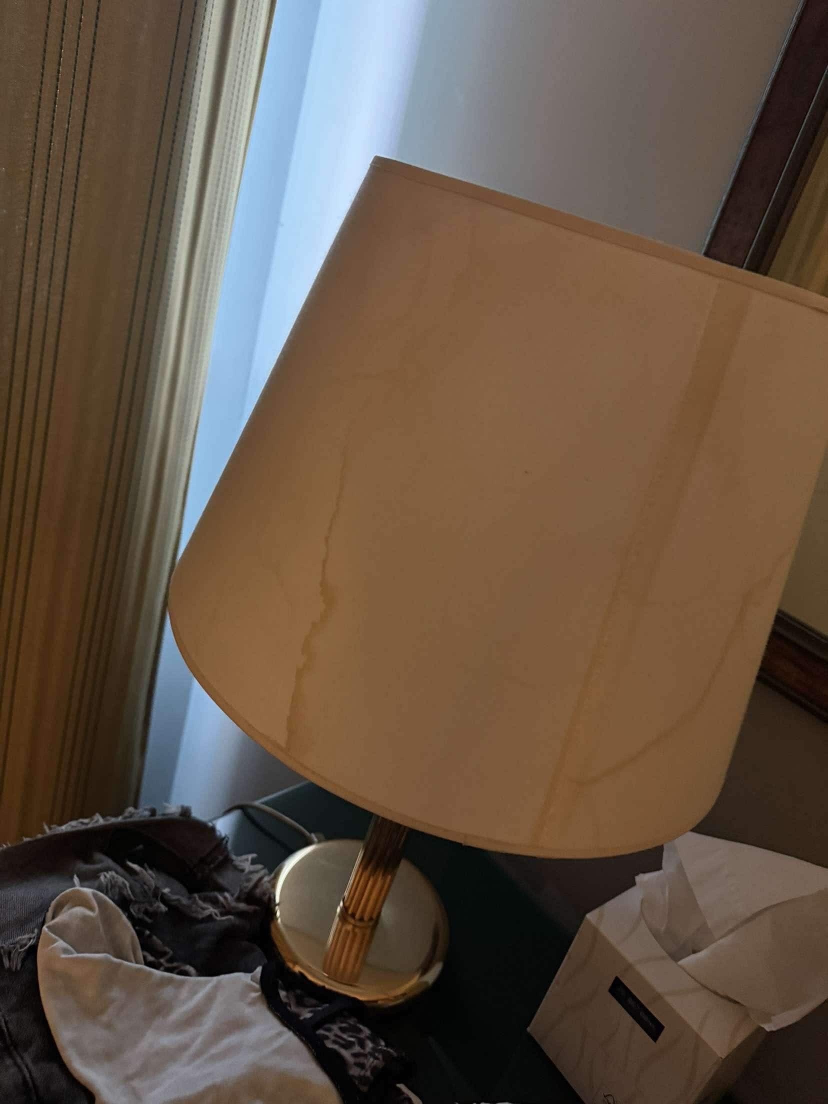 Stains on all three lamps in the room