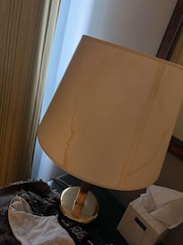 Stains on all three lamps in the room