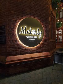 The lounge has a wide array of whiskey.