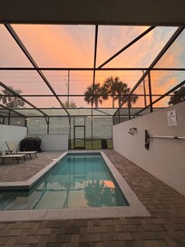 Pool at sunset