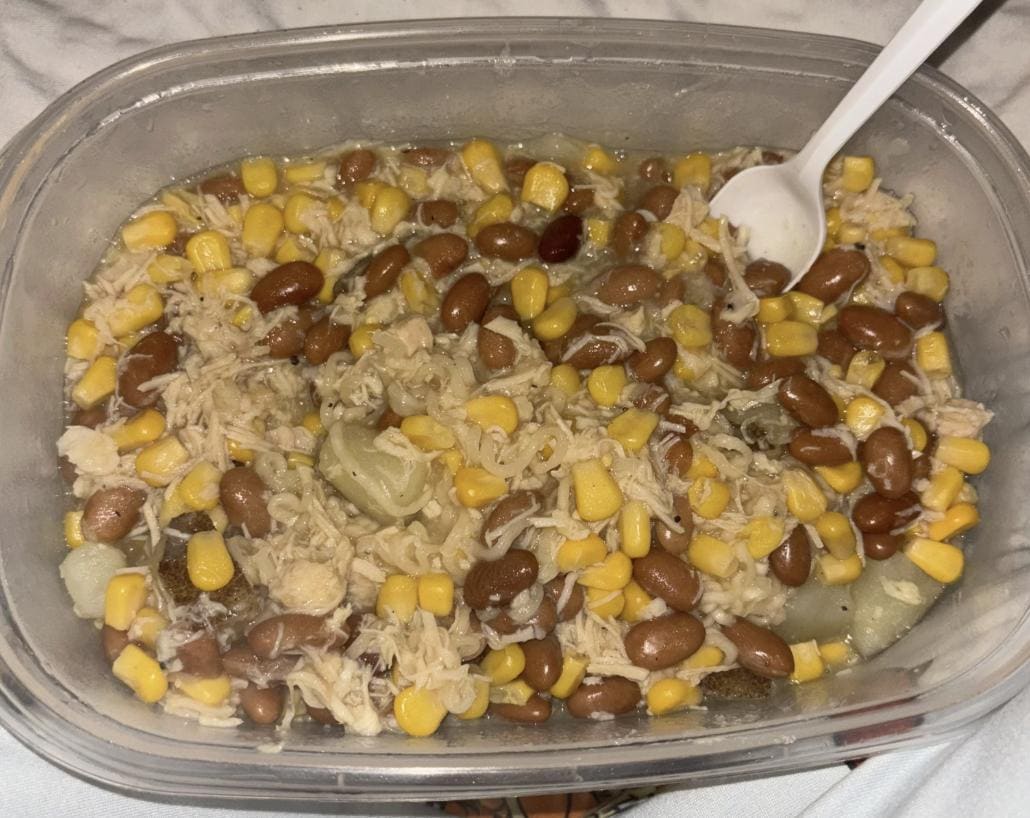 Food was cold and weird.