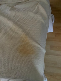 Dirty stained bedding