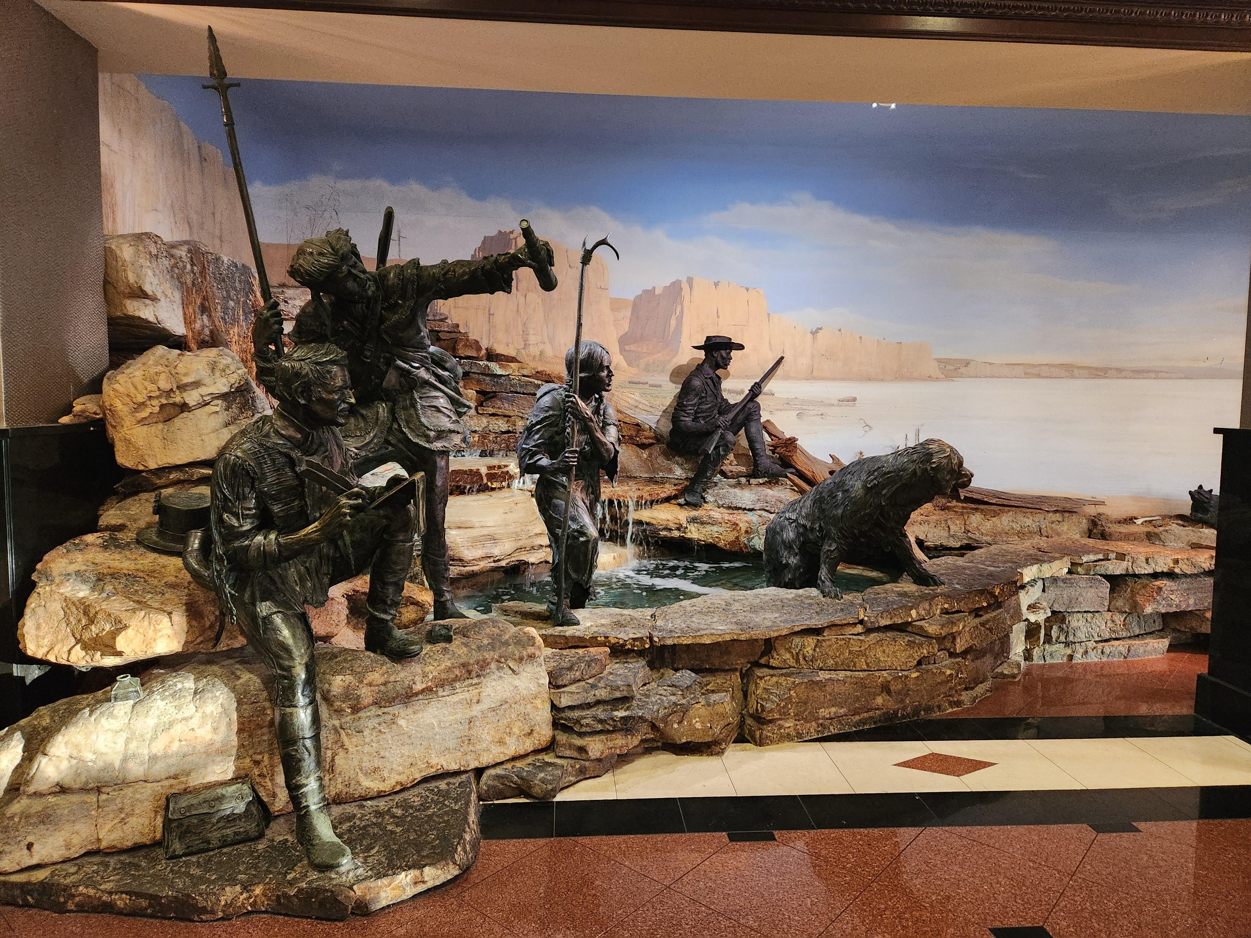 The fountain/sculpture in the main foyer on the first floor.