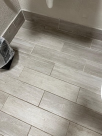 Dirty bathroom floor