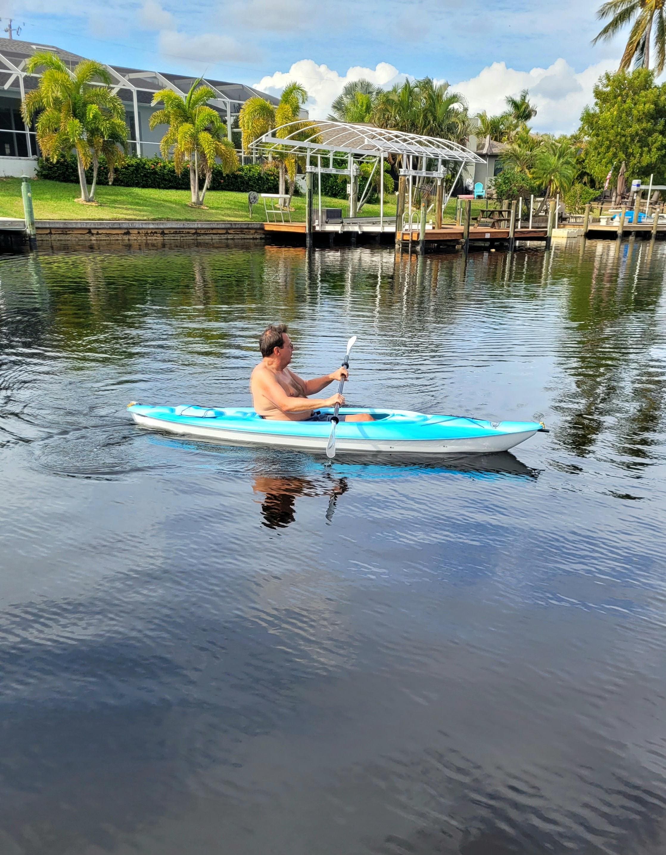 Kayaking down the chanel