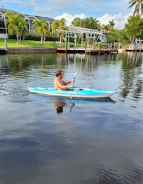 Kayaking down the chanel