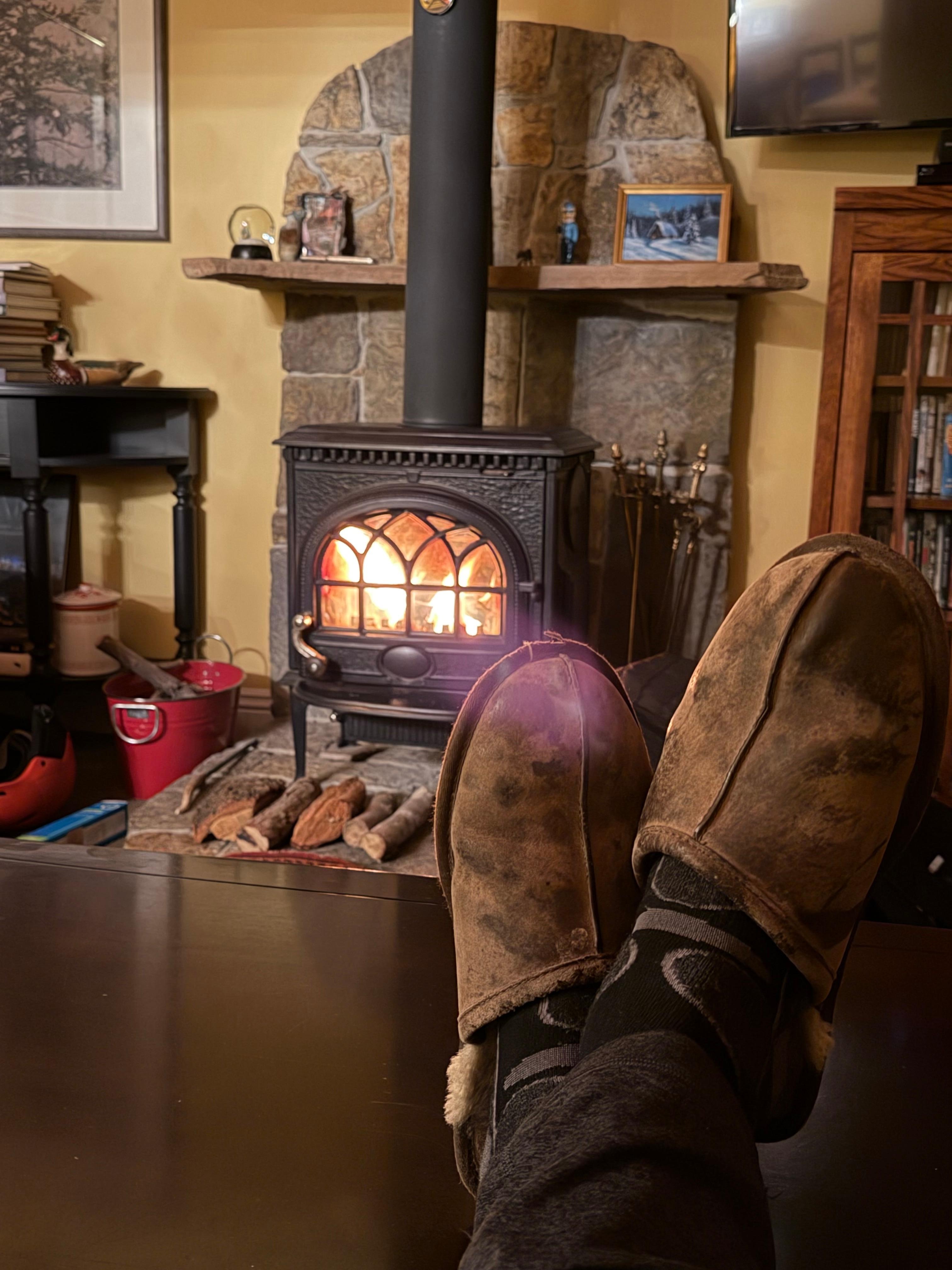 Love the wood stove!