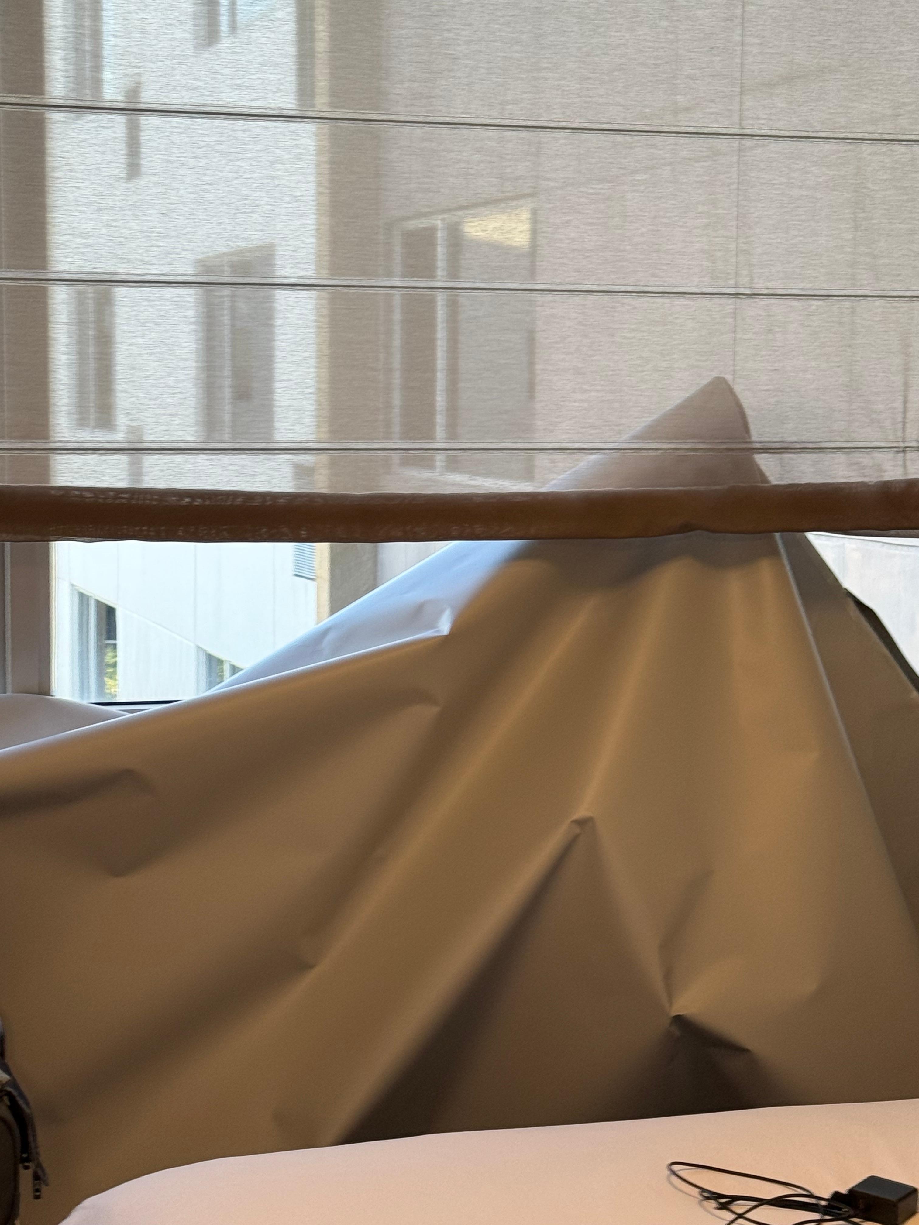 2nd night, entire drape fell down during the night. 2nd repair man with a second man came to “fix” it. 
3rd night, it fell again. That day another repair man can. Seemed to fix it. It still couldn’t be moved up or down, but at least it stayed up.