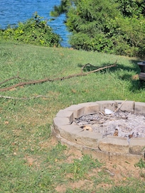 Fire pit after we cleaned it out