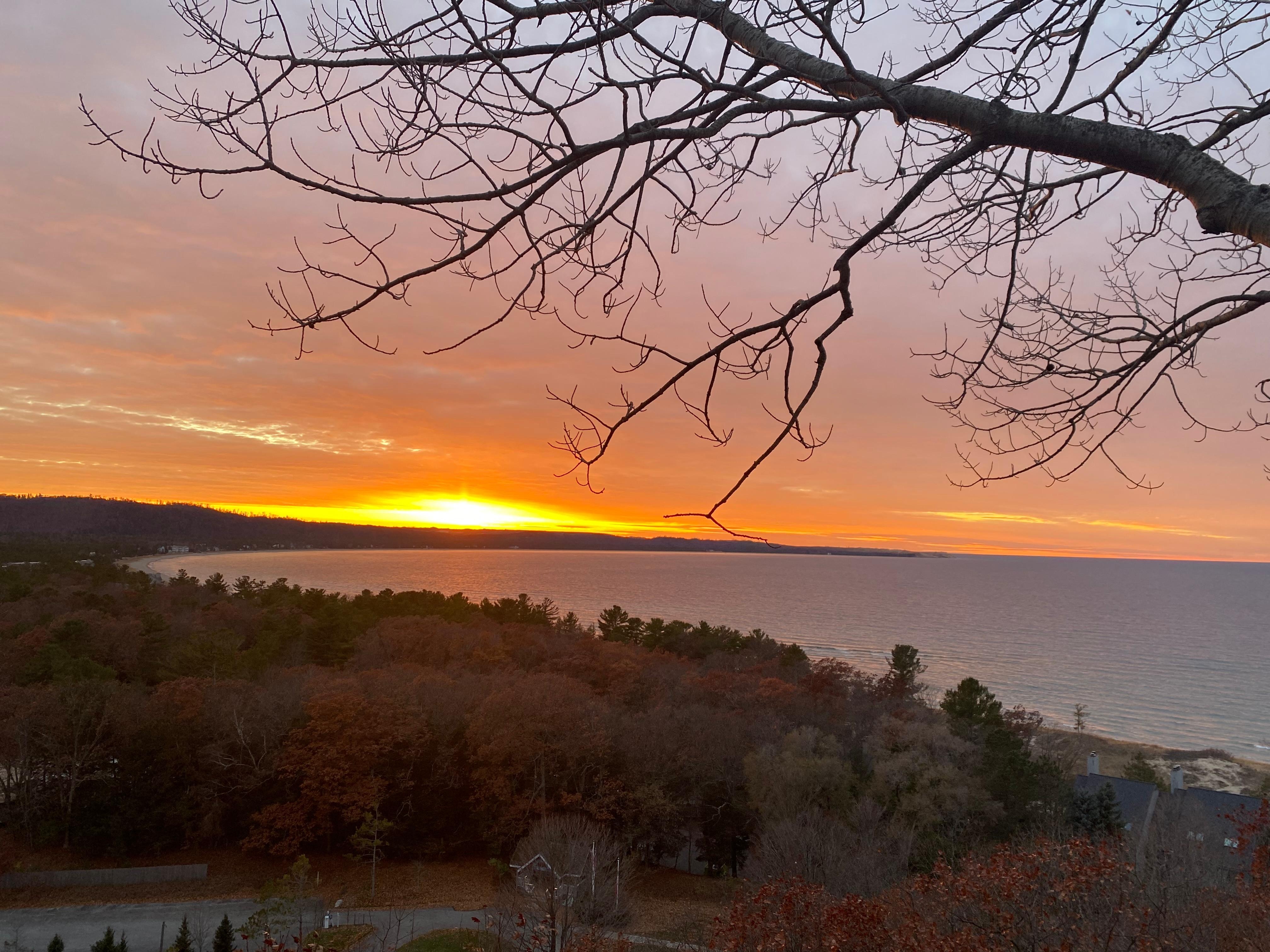 Sunset view from living room 