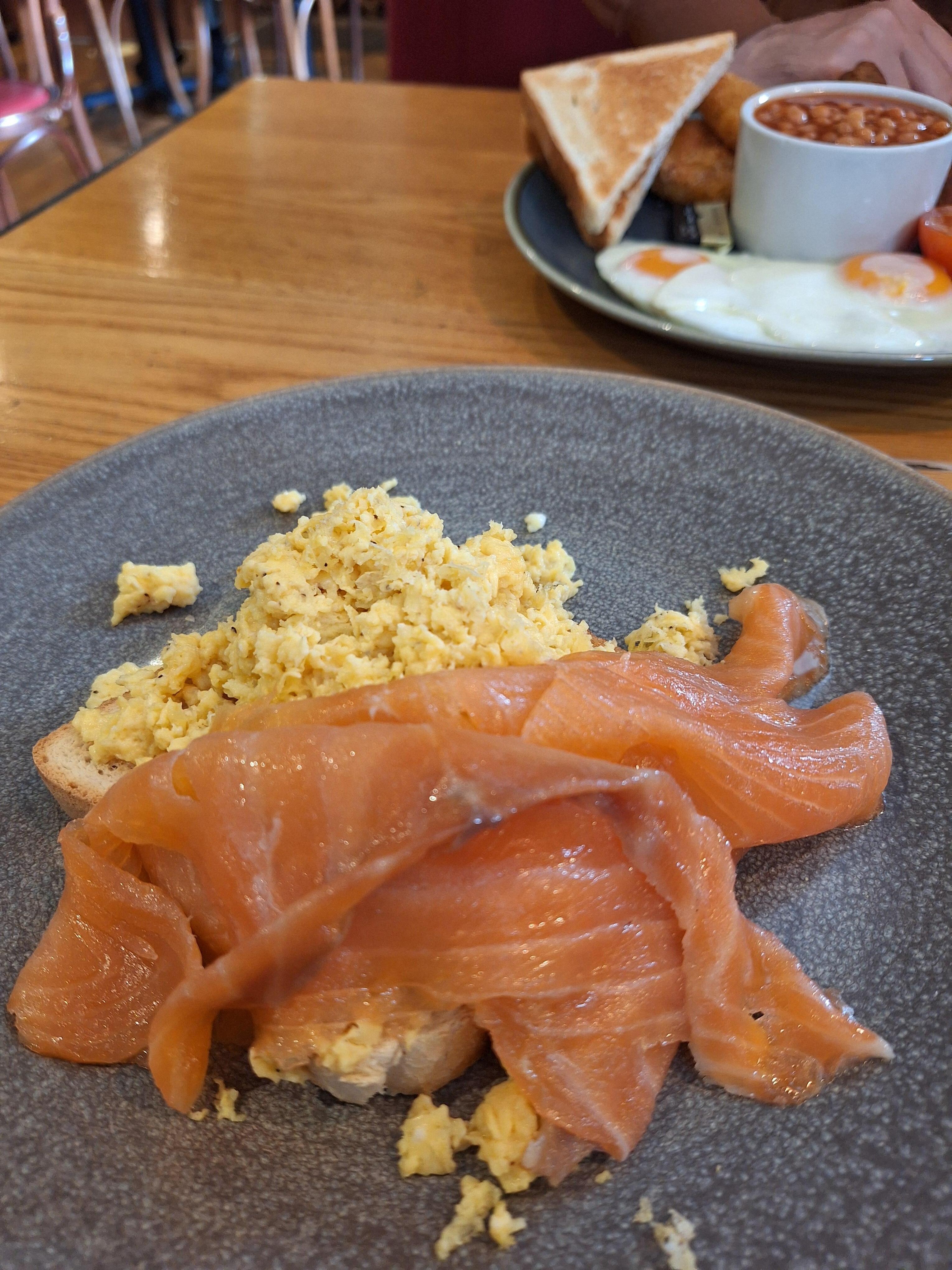 Scrambled eggs with Salmon
