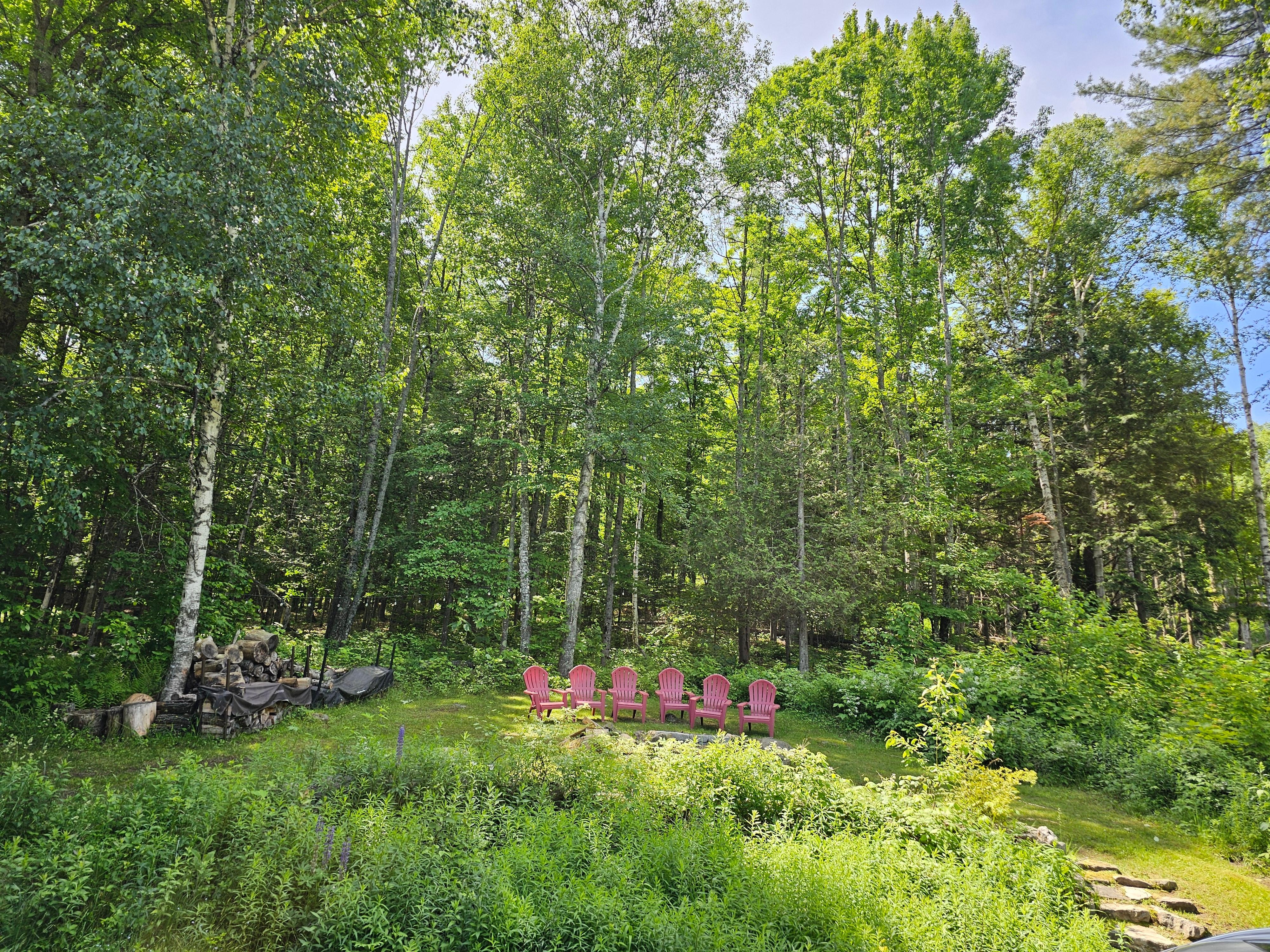 Cozy spot around the firepit. The stars at night are amazing!