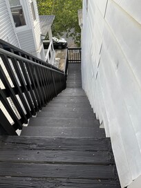 Some of the steps going to front of house