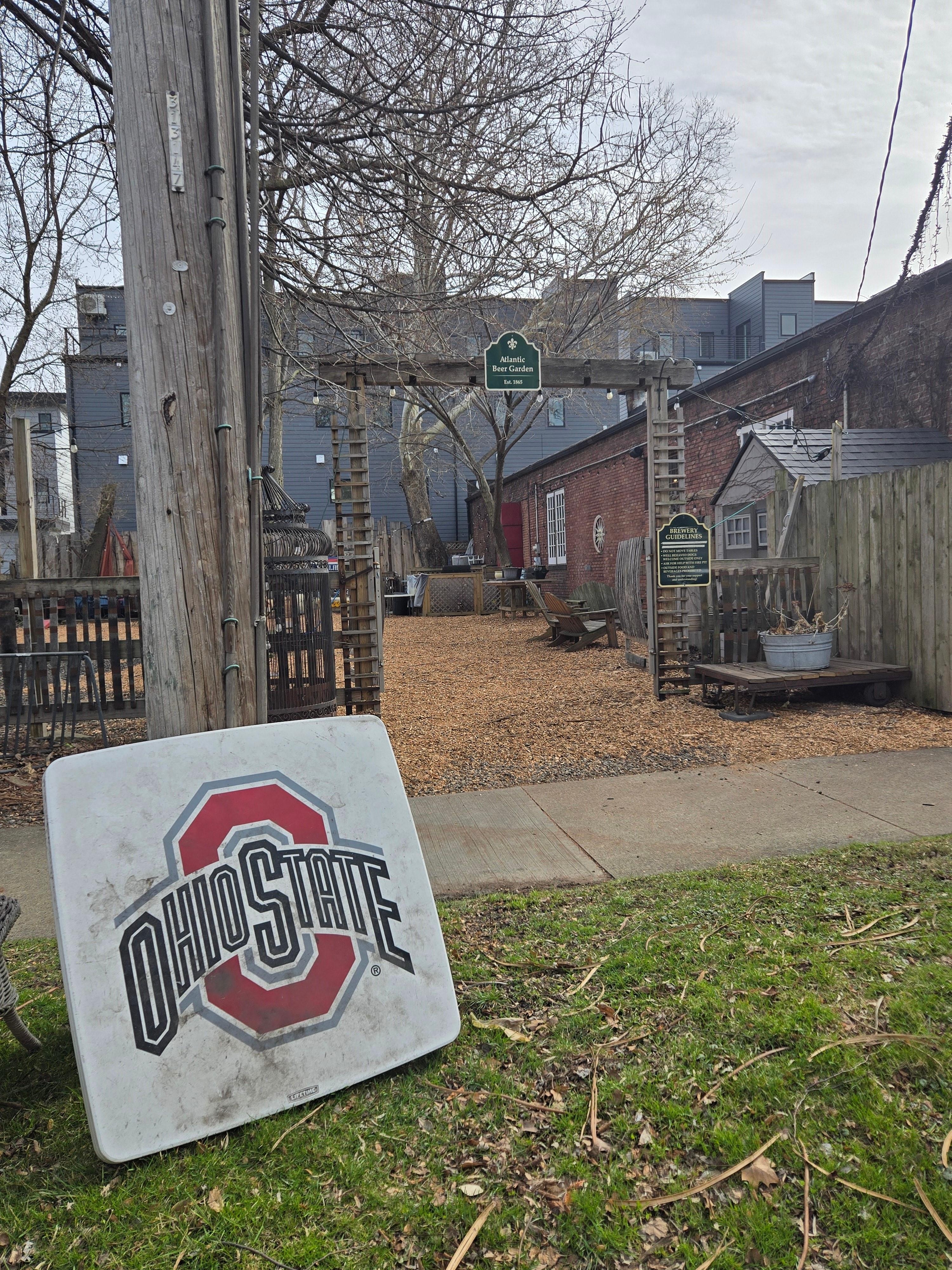 Beer Garden at the Forest City Brewery literally a 1 minute walk from the apartment!