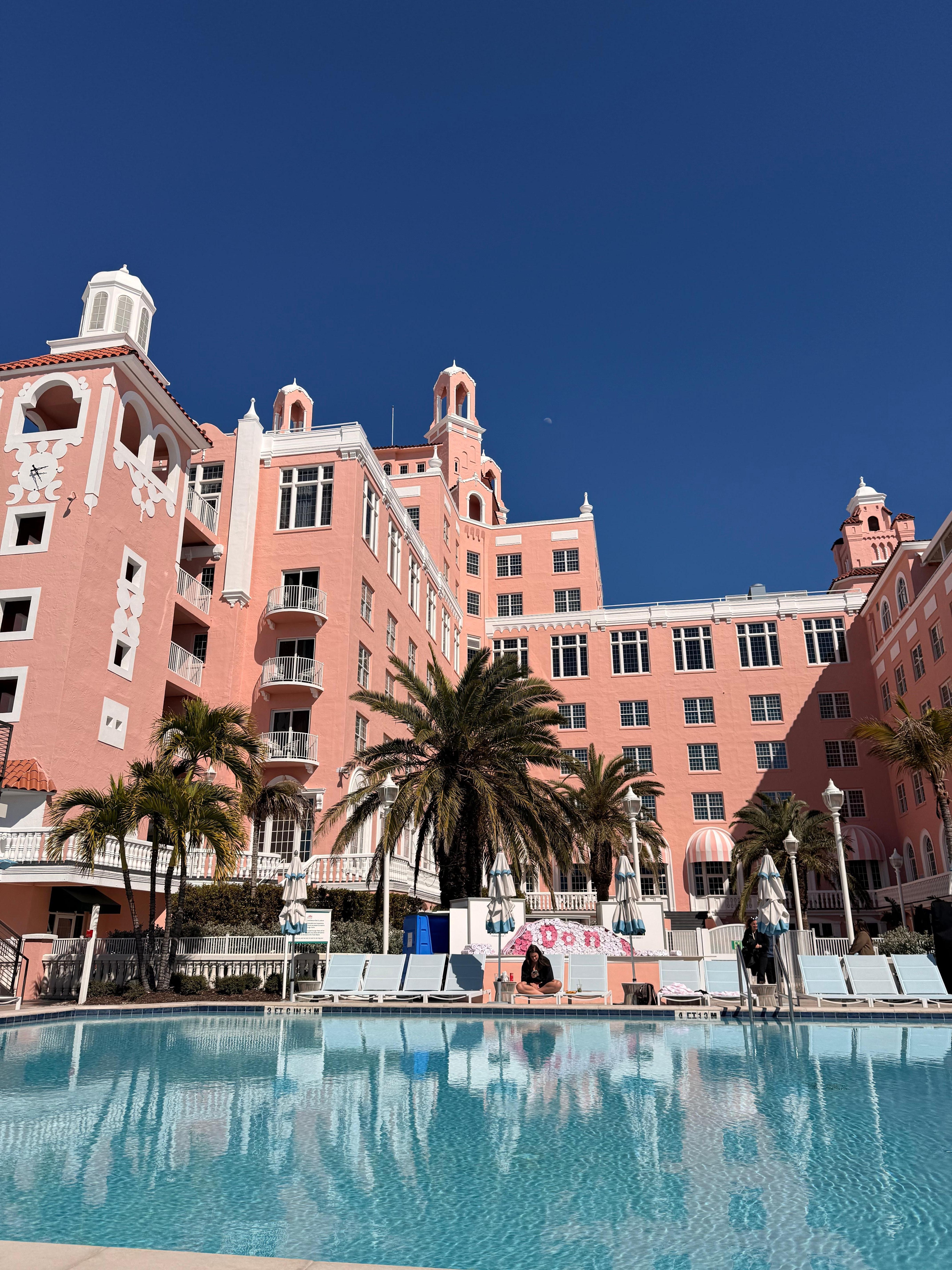 At the pool water warm even on a chilly day 