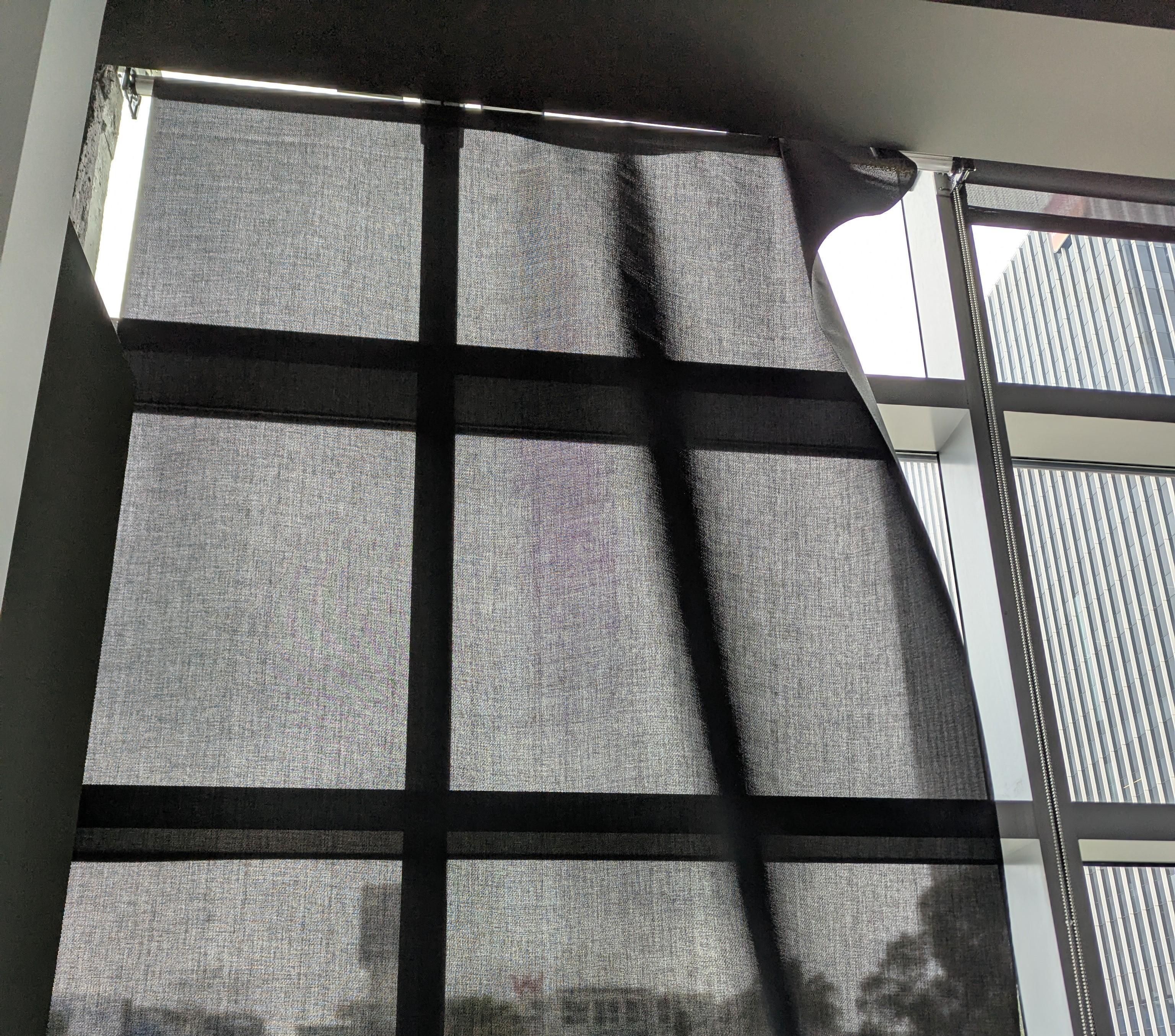 Broken blinds.