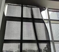 Broken blinds.