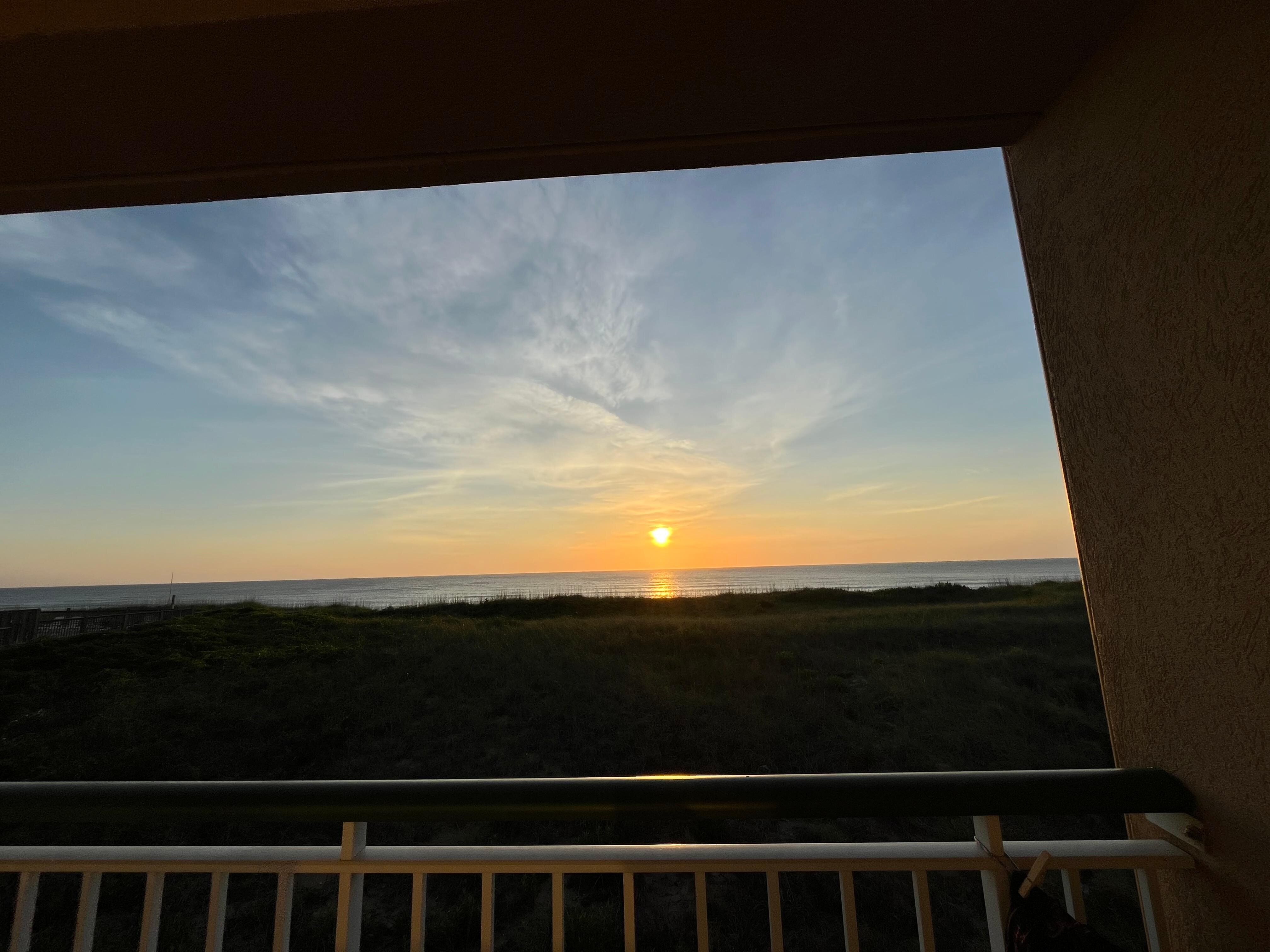  View from room’s balcony, morning sunrise